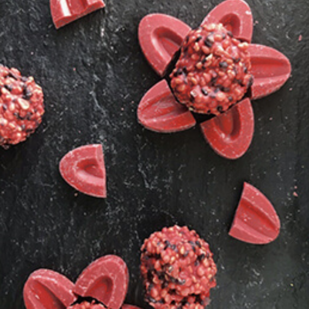 Ruby-colored chocolates